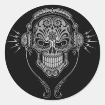 DJ Sugar Skull – Black Stickers