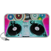 DJ Turntable with Vinyl - Pop Art iPod Speakers