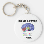 Do Me A Favour Think (Brain Anatomy Humour) Keychains