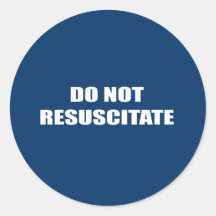 Do Not Resuscitate Sticker