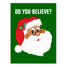 Do You Believe in Black Santa Claus? Postcard