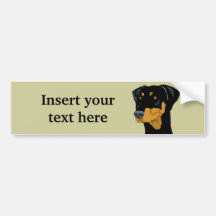 Doberman Head, Black, Uncropped Bumper Stickers
