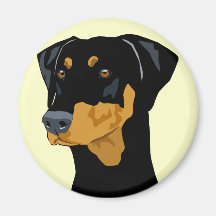 Doberman Head, Black, Uncropped Refrigerator Magnet