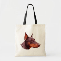Doberman Pinscher Face Dog Photo Tote Bag