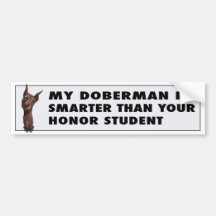 Doberman Pinscher (Fawn) Honour Bumper Sticker