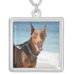 Doberman - Red - Bad to the Bone Personalized Necklace