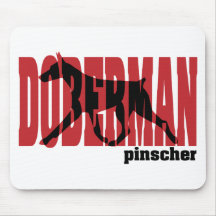 Doberman Silhouette, moving Mousemat