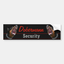 Dobermann Security sticker Bumper Sticker