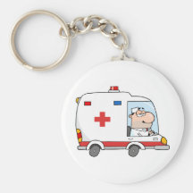 Doctor Driving Ambulance Key Chain