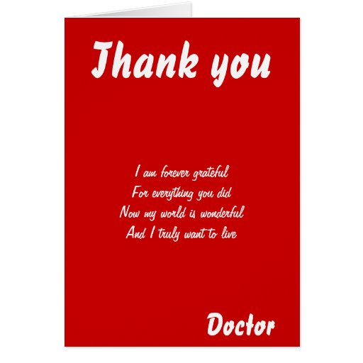 Doctor Thank You Cards Zazzle