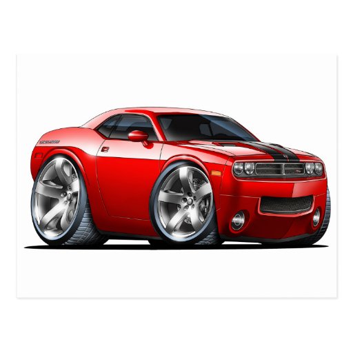 Dodge Challenger Red Car Postcards