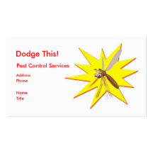 Dodge This! Pest Control Yellow Spark - Business Business Card