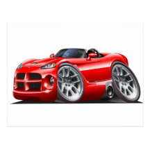 Dodge Viper Roadster Red Car Post Card