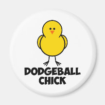 Dodgeball Chick Refrigerator Magnets