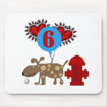 Dog 6th Birthday Mouse Pads