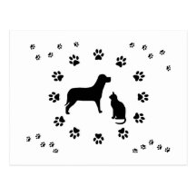 Dog and Cat Postcard