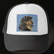 Dog Art - Long Haired Dachshund Art Marcus hats