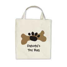 Dog Bone & Paw Print Canvas Bags