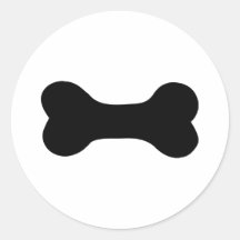 dog bone round sticker