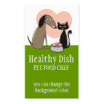 Dog cat food bowl hearts pet food chef biz cards business cards