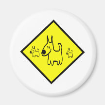 Dog Crossing Sign Fridge Magnets