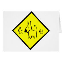 Dog Crossing Sign Greeting Card