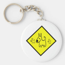 Dog Crossing Sign Keychain