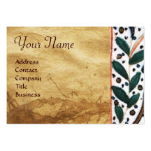 DOG DOCTOR WITH KITTEN Parchment Monogram Business Cards
