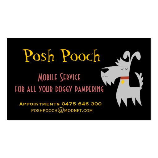 Dog grooming card business cards