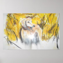 Dog in a Wheat Field Print