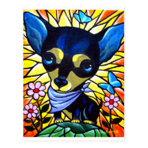 DOG PAINTING ART CHIHUAHUA - MULTI POSTCARD