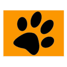 dog paw postcard