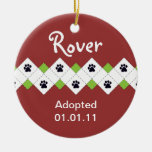 Dog/Puppy Adoption Announcement Christmas Ornaments