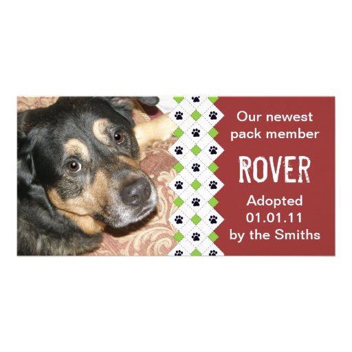 Dog/Puppy Adoption Announcement Picture Card