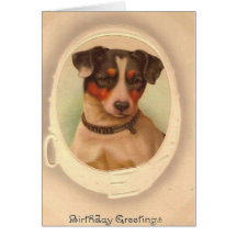 Dog Vintage Birthday Greetings Card