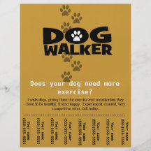 Dog Walker Custom promotional tear-sheet flyer