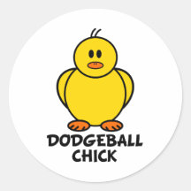 Doggeball Chick Round Stickers