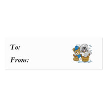 Doggy Bath Time Bear Business Cards