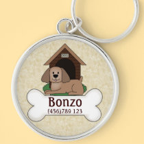 Doghouse and Pooch Dog ID Tag keychains