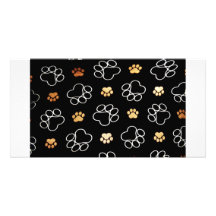 Dogs footsteps patterns custom photo card