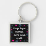 Dogs Have Owners-Cats Have Staff Keychain