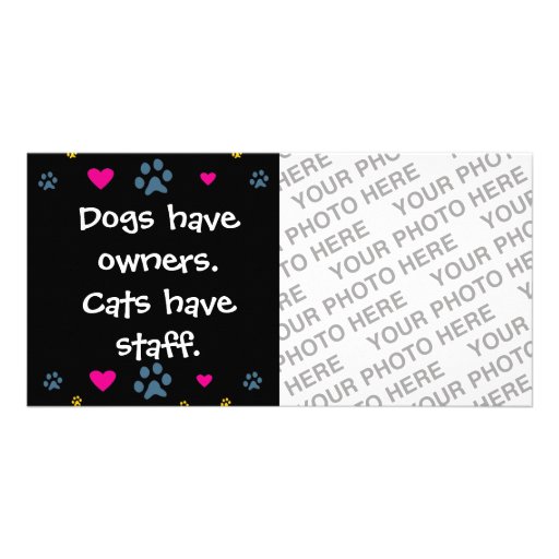 Dogs Have Owners-Cats Have Staff Customised Photo Card