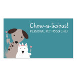 dogs homemade pet food chef business cards business cards