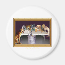 Dogs Playing Beer Pong Fridge Magnets