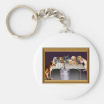 Dogs Playing Beer Pong Keychain