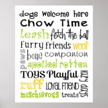 Dogs Welcome Subway Art Posters