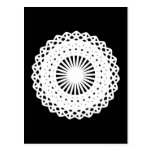 Doily. White lace circle image. Post Card