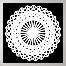 Doily. White lace circle image. Posters