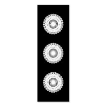 Doily. White lace circle. On Black. Business Cards
