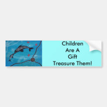 Dolphin & Calf Dreaming Bumper Sticker